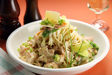 Image showing Spaghetti With Salmon