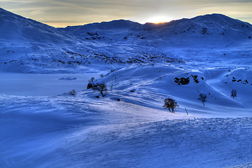 Image showing Snowy mountains