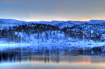 Image showing Snowy mountains