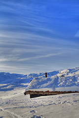 Image showing Snowy mountains