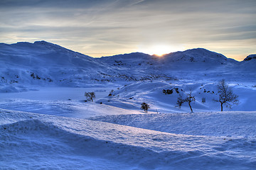 Image showing Snowy mountains