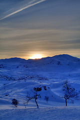 Image showing Snowy mountains