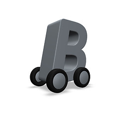 Image showing letter b on wheels