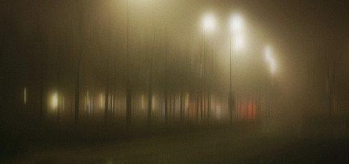 Image showing Foggy urban night