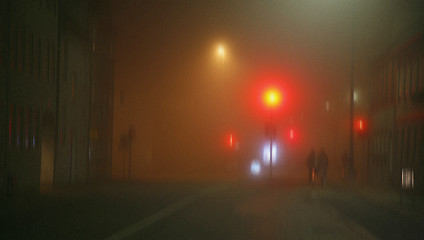 Image showing Foggy city night