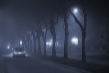 Image showing Foggy city night