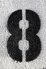 Image showing Number eight on asphalt