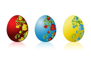 Image showing Colored Easter eggs with pattern