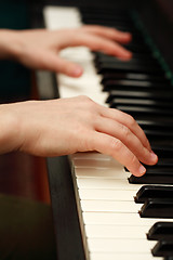 Image showing Hands playing piano