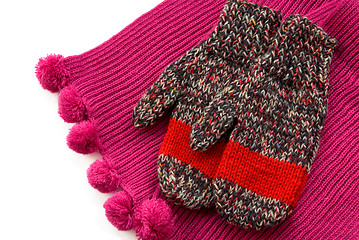 Image showing scarf and mittens