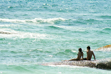 Image showing Enjoying The Surf