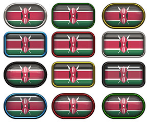 Image showing 12 buttons of the Flag of Kenya
