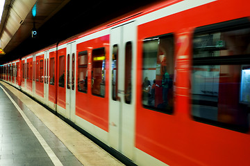 Image showing Munchen subway in motion