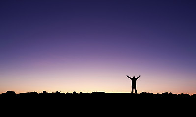 Image showing Man celebrating his achievement