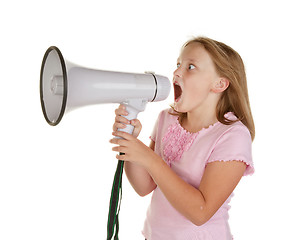 Image showing young girl with megaphone