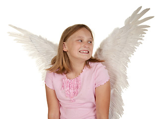 Image showing young girl with angel fairy wings