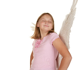 Image showing smug angel fairy girl with wings