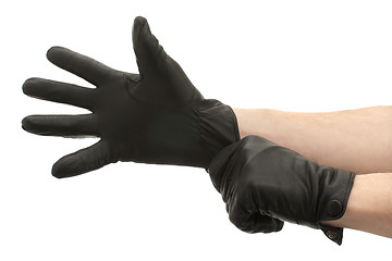 Image showing Black gloves