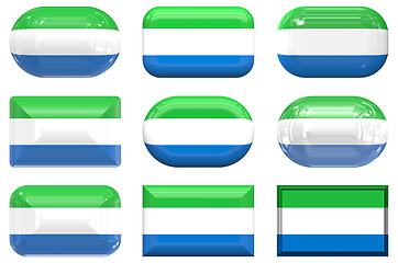 Image showing nine glass buttons of the Flag of Sierra Leone