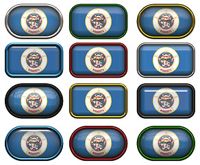 Image showing 12 buttons of the Flag of Minnesota