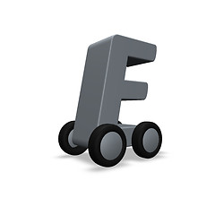 Image showing letter e on wheels