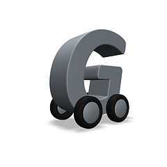 Image showing letter g on wheels