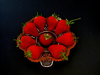 Image showing Fresh organic strawberries.