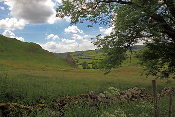 Image showing Dry stone wall in Derbyshire England