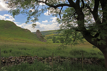 Image showing Dry stone wall in Derbyshire England