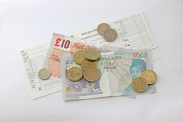 Image showing Giro slip and cash.