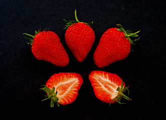 Image showing Fresh organic strawberries.