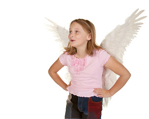 Image showing young girl with angel fairy wings