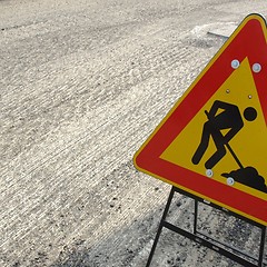 Image showing Road works sign