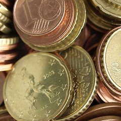 Image showing Euro coins background