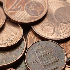 Image showing Euro coins background