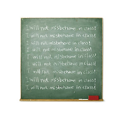 Image showing Blackboard with a discipline message written on it