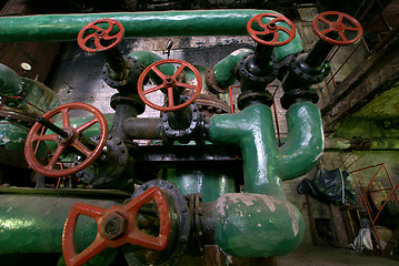 Image showing Pipes, tubes, valves at a power plant