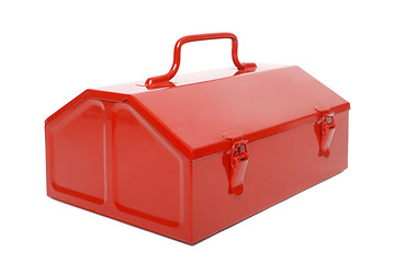Image showing Red retro toolbox isolated