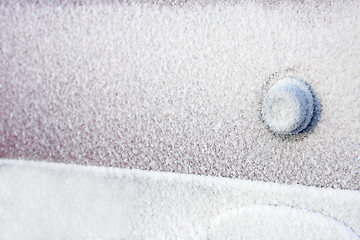 Image showing Detail of a frozen car door