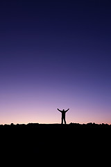 Image showing Man celebrating his achievement