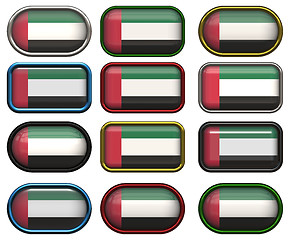 Image showing 12 buttons of the Flag of United Arab Emirates