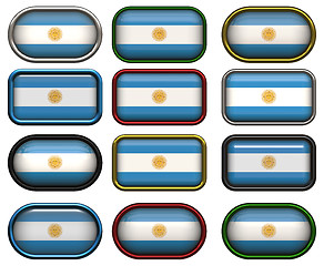 Image showing twelve buttons of the Flag of Argentina