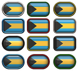 Image showing twelve buttons of the  Flag of Bahamas