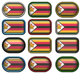 Image showing 12 buttons of the Flag of Zimbabwe