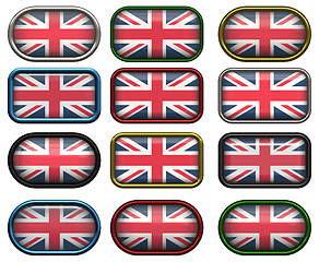 Image showing 12 buttons of the Flag of the United Kingdom