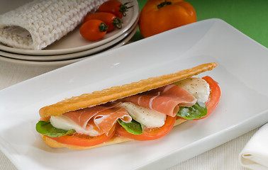 Image showing panini caprese and parma ham