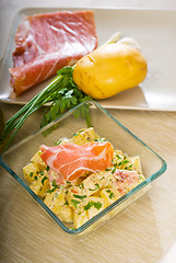 Image showing parma ham and potato salad