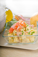 Image showing parma ham and potato salad