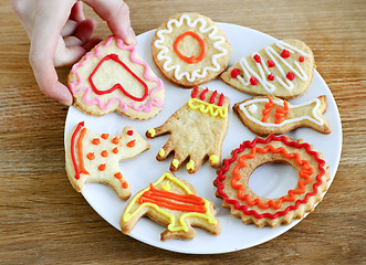 Image showing Plate of homemade cookies