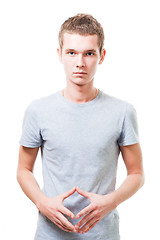 Image showing Portrait of thoughtful young man